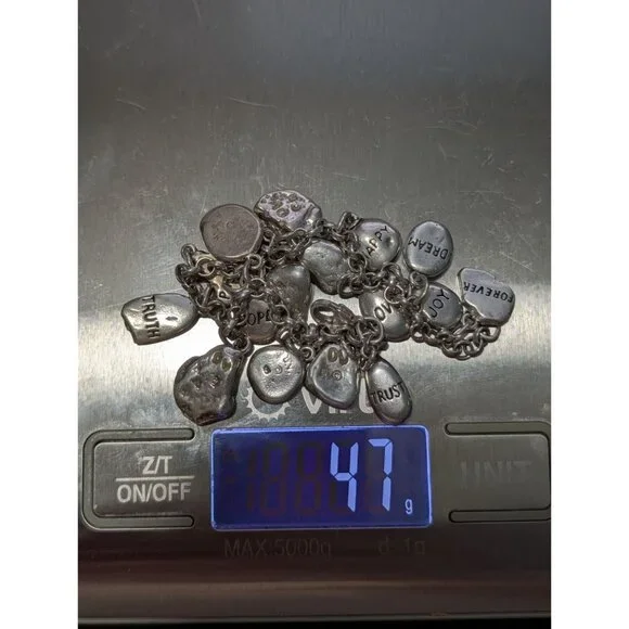 Sterling Silver Charm Bracelet 16 Inspirational Charms Lobster Clasp Size 7 - Picture 6 of 16